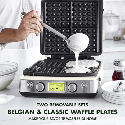 GreenPan Elite 4-Square Belgian & Classic Waffle Maker, Healthy Ceramic