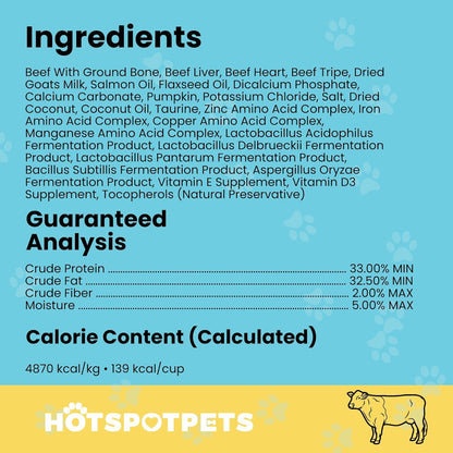 hotspot pets Freeze Dried Raw Beef Meal Toppers for Dogs 1LB Bag (500+pcs) Made in USA - Single Protein, All Natural, Grain-Free - Perfect for Training, Topper or Snack