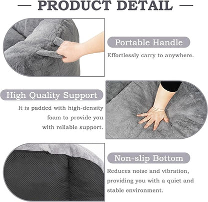 Giant Bean Bag Chair, Oversized BeanBag Couch for Adults, Large Bean Bag Sofa Chair with Filler, Shell-Shaped Floor Chair Soft & Cozy Couch with Back Support for Bedroom Living Room Dorm Apartment