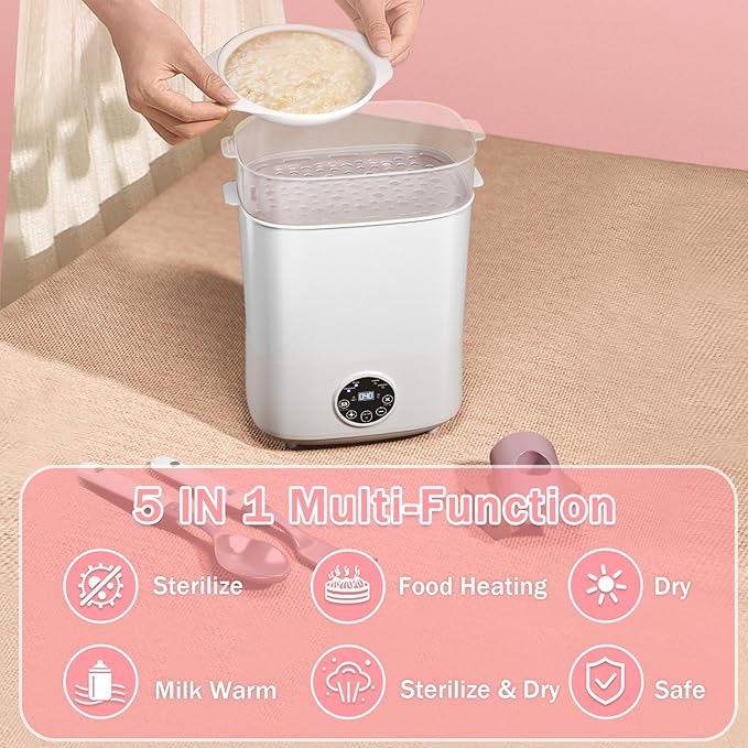 Fisca Baby Bottle Sterilizer and Dryer, 5-in-1 Large Capacity Bottle Sanitizer