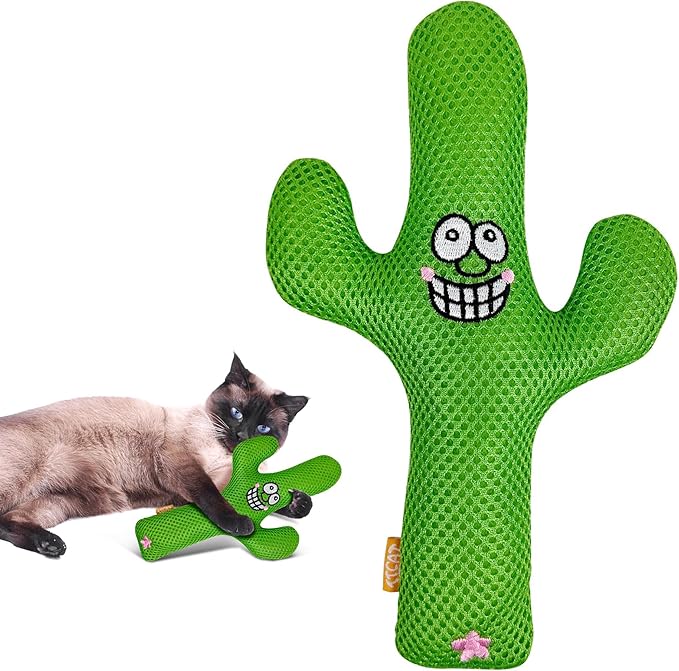 TTcat Catnip Silvervine Matatabi Pillow for Cats & Kittens,Large Cat Cactus Toy Cat Kicker Toy Chew Toy for Indoor Cats.