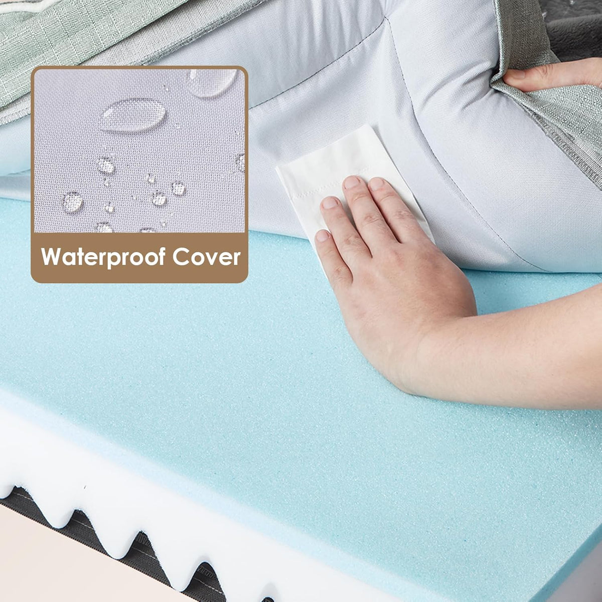 EHEYCIGA Orthopedic Dog Beds for Extra Large Dogs, Waterproof Memory Foam XL Dog Bed with Sides, Non-Slip Bottom and Egg-Crate Foam Big Pet Couch Bed with Washable Removable Cover, Greyish Green