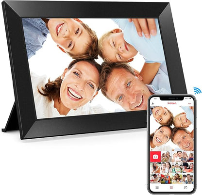 BIGASUO Digital Picture Frame, 10.1" Frameo Digital Frame WiFi