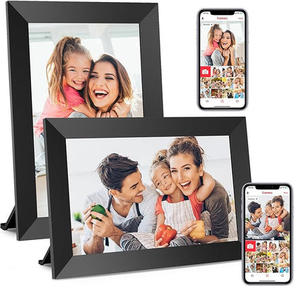 BIGASUO Digital Picture Frame, 10.1" Frameo Digital Frame WiFi