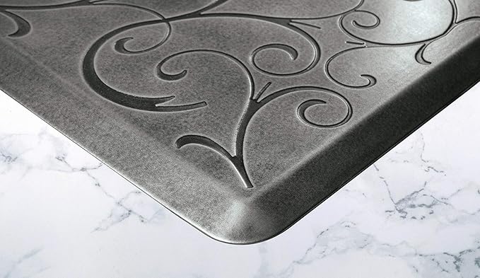 WellnessMats Bella Collection Anti-Fatigue Floor Mat, Polyurethane – Ergonomic Support Pad for Home, Kitchen, Garage, Office Standing Desk – Water Resistant - Made in USA
