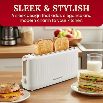 Elite Gourmet ECT2517C SLIMTOAST™ 2-Slice, Long Slot Toaster, Cool-touch Body