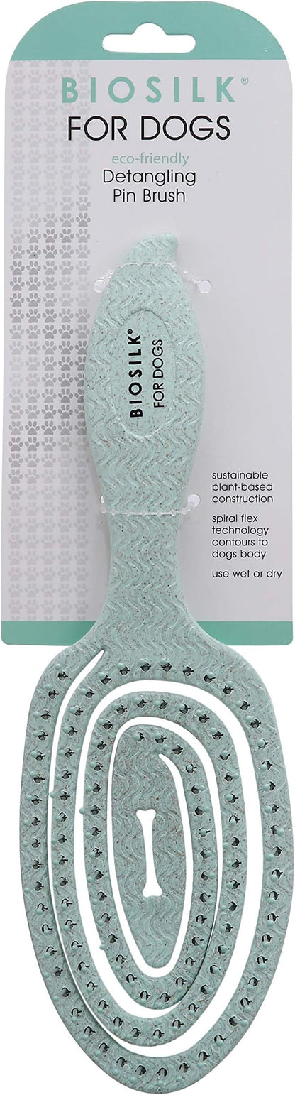 BioSilk for Pets Eco Friendly Detangling Pin Brush for Dogs, Gentle Dog Grooming Brush Designed to Help Remove Knots and Tangles and Support Healthy Coats for All Dogs | Gentle grooming brush removes knots and tangles, supports healthy coats for all do...