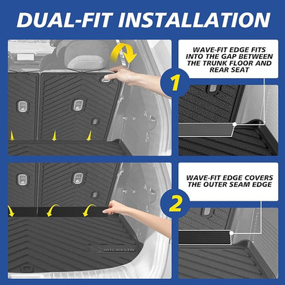 Michelin Vehicle Mats, Premier Series All-Weather TPE Custom Fit Liner for Toyota RAV4 Gas&Hybrid 2019-2025 Trunk Mat A(1 Piece)