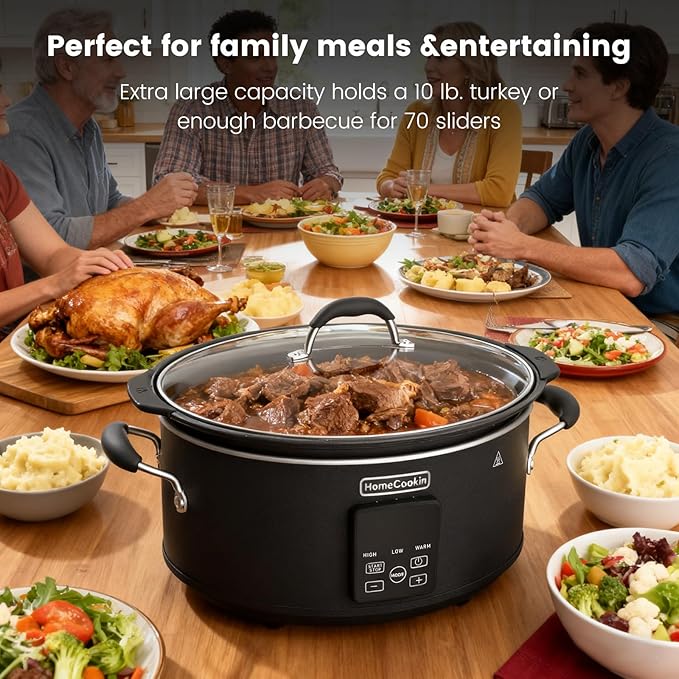 HOMECOOKIN Slow Cooker, Extra Large 10 Quart Digital Programmable Slow Cookers