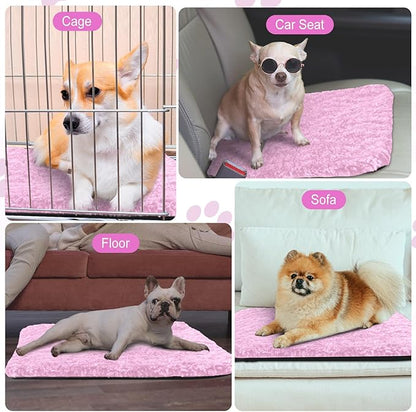 4 Pack Self Warming Cat Pads Self Heating Cat Mat Washable Homeless Dogs Thermal Pads Kennel Pad Reflects Body Heat Warm Crate Bed Mat for Indoor Outdoor Pet(Pink,16 x 20 Inch)