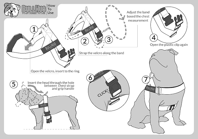 Adjustable Dog Harness– No Pull, No Choke – for English Bulldogs, French Bulldogs, Pugs & Broad-Chested Breeds – Easy, Safe Walks (Skull, Medium)