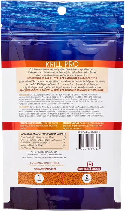 Northfin Fish Food Krill Formula Slow Sinking Pellets (3mm 500g)