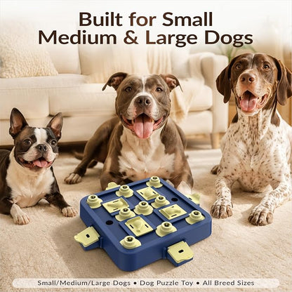 KADTC Dog Chess Puzzle Toy, 3-Levels, Mental Stimulation for Smart Dogs | Large size. Beginner-to-Advanced challenge beats boredom, burns energy, builds focus, slows eating, rewards sharper thinking.