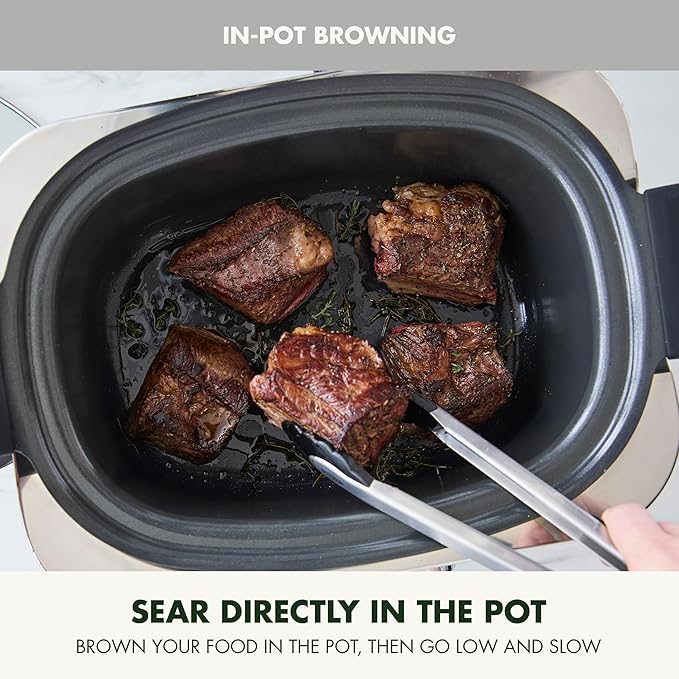 GreenPan Elite 14-in-1 Nonstick 6QT Electric Slow Cooker, PFAS-Free Ceramic