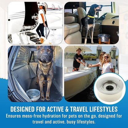Tritan Plastic Dripless Water Bowl with Lid – Holds 1 Gal, Reduces Spills & Trails Up to 85%+, Water Bowl for Large Breed Dogs (51-85 lbs), The Original Slobber Stopper