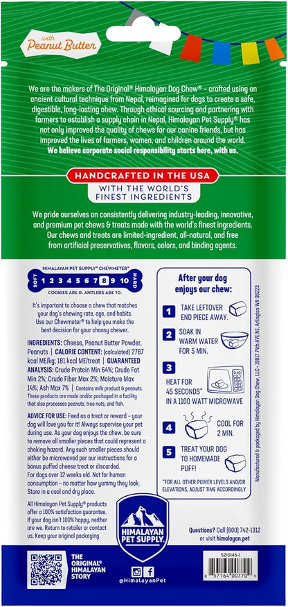 Himalayan Dog Chew Original Yak Cheese Chew, Peanut Butter, 1 Medium Stick, 2.3 oz, Gluten Free, Healthy Treats, Grain & Lactose Free 100% Natural, Long Lasting, for Dogs Under 35 lbs