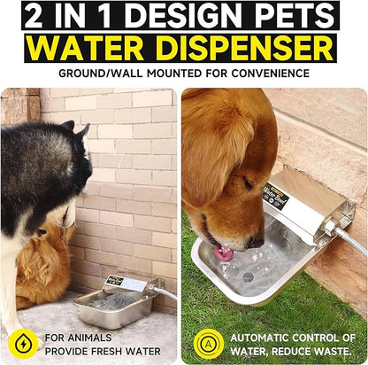Automatic Water Dispenser for Dogs, 3L /101 oz 304 Stainless Steel Dog Water