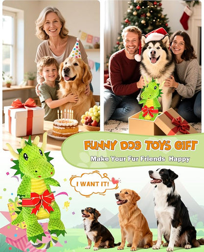 Interactive Squeaky Dog Chew Toy,Plush Dog Rope Toys for Small Medium and Large Dogs,Tug of War Dog Toys to Keep Them Busy,Training Reward Gift,Teeth Cleaning