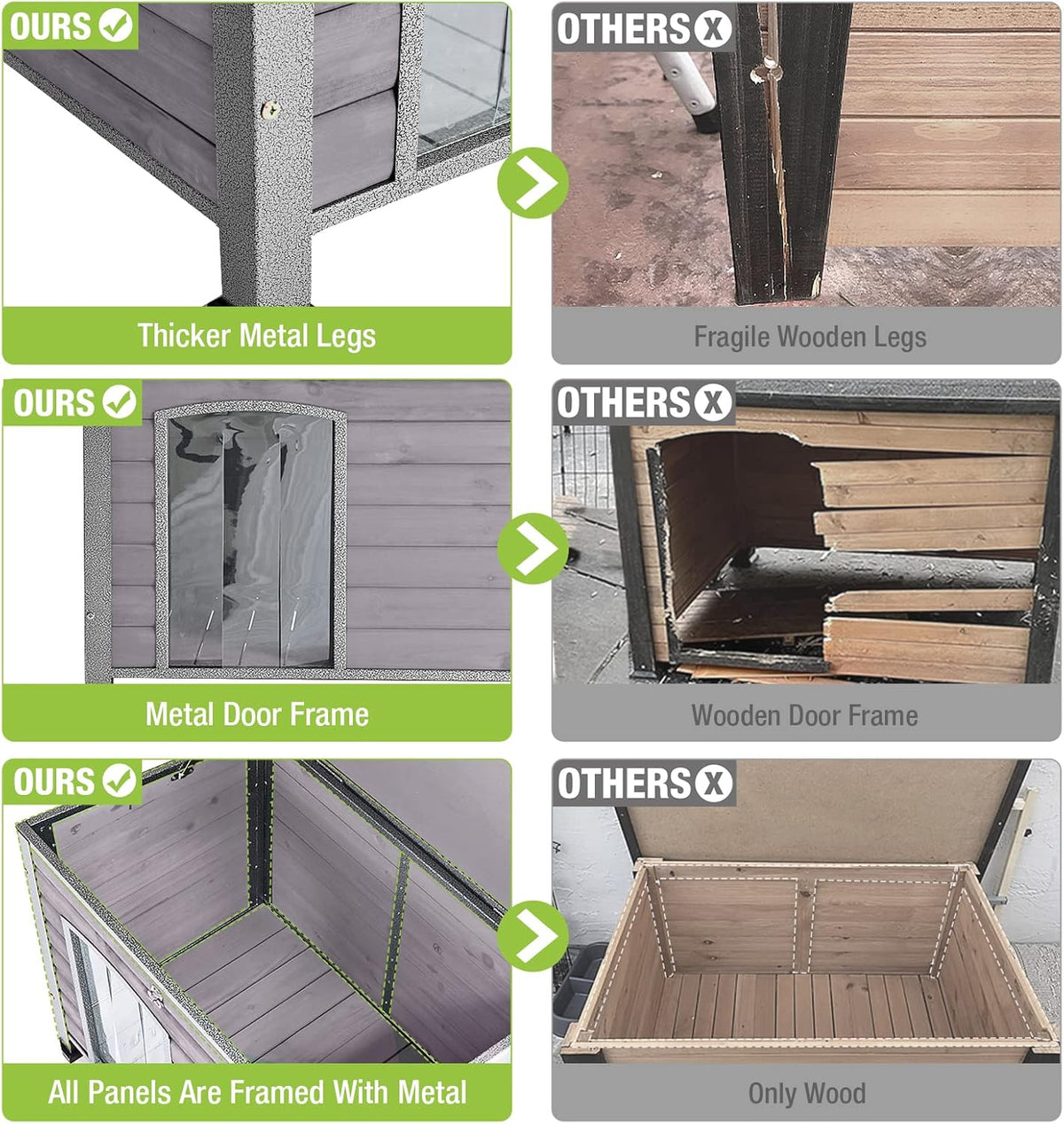 GUTINNEEN Chew Proof Dog House with Metal Iron Frame. Everyday comfort that fits naturally into your space.