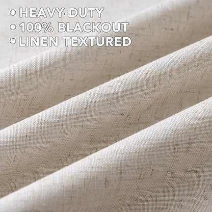 H.VERSAILTEX Linen Curtains 100% Blackout Curtains