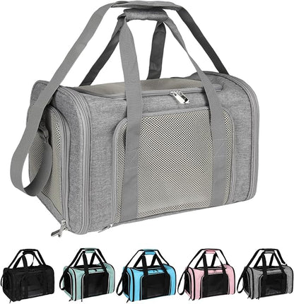 Top tasta Dog Cat Carrier Pet Carriers for Small Medium Large Cats Dogs Carrier Soft Sided Small Puppy Dog Carrier Portable Foldable Airline Approved Dog Cat Travel Carrier Grey Medium