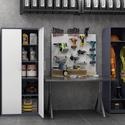 MIIIKO Metal Cabinet with Doors and Shelves, Tall Filing Cabinet