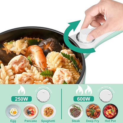 Dezin Hot Pot Electric with Steamer Upgraded, Non-Stick Sauté Pan, Rapid