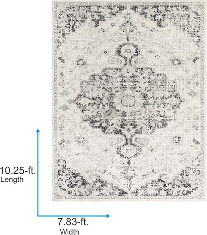 Livabliss Odelia Vintage Bohemian Area Rug,7'10" x 10'3",Black