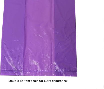 120 Easy Open & Strong Leak-Proof Poop Bags Dog Waste Bags 13.25 x 9" Made in USA .Bags are easier to tie than standard 12 inch bags (Purple)