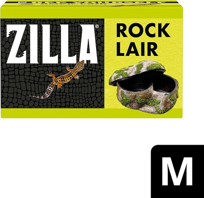 Zilla Rock Lair, Naturalistic Hide, Supports Shedding and Egg-Laying, Retains Humidity, Ideal for Snakes and Lizard, Medium