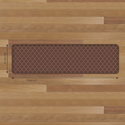 NewLife by GelPro Anti-Fatigue Designer Comfort Kitchen Floor Mat, 20x72" , Trellis Walnut Stain Resistant Surface with 3/4” Thick Ergo-foam Core for Health and Wellness