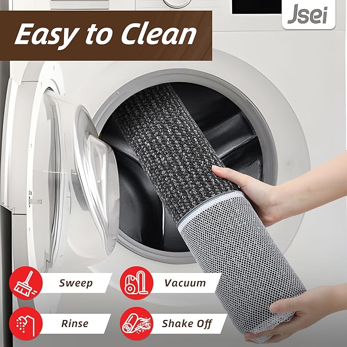 JSEI Dirt Trapper Door Mat 24"x36" Non-Slip Washable Entrance Mat, Dog Doormats, Absorbent & Fade-Resistant Floor Mats, Low Profile Welcome Mats for Entryway, Front Door, and Inside Entrance, Charcoal
