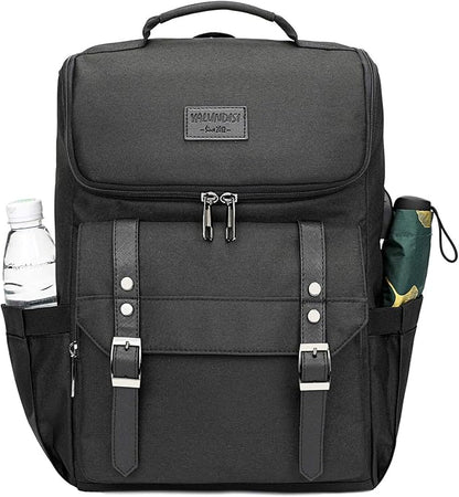 YALUNDISI Vintage Backpack Travel Laptop Backpack with usb Charging Port for Women & Men College Backpack Fits 15.6 Inch Laptop Black
