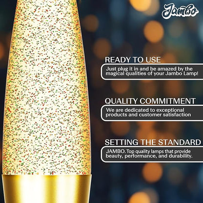 Jambo 16-Inch Rainbow Glitter Lamp I Beautiful Liquid Lamp I Entertaining for Adults and Kids I Perfect Holiday Gift