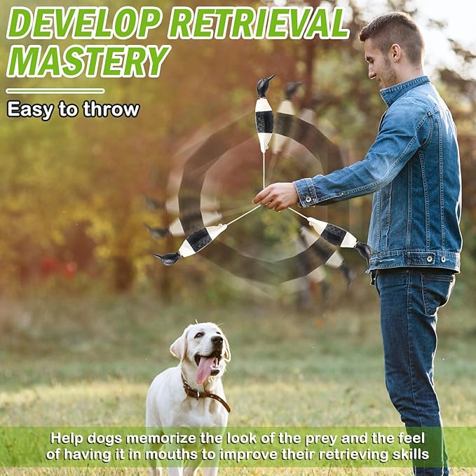 Archerest Dead Duck Dove Pheasant Dummy Bumper Toys for Waterfowl Hunting Retriever Dog Training, Floating Mallard Dummy Trainer Outdoor Soft Durable Realistic Fowl