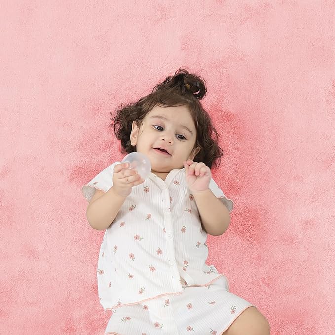 PAPAMAT 1.3" Thick Baby Floor Play Mat 39x59, Basic Padded Foam Mat for Tummy Time Crawling, Non Slip Cushioned for Babies Toddlers Infants Kids (Pink)
