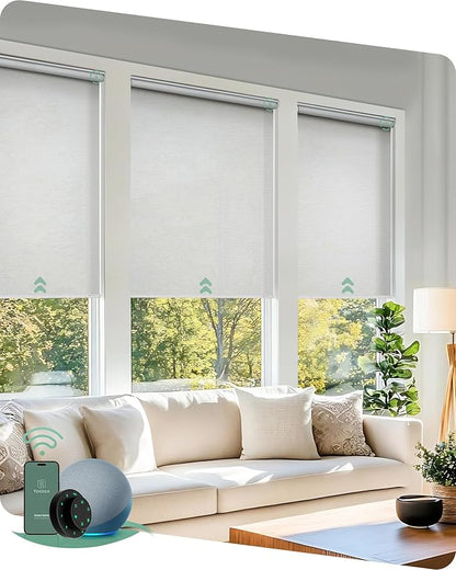 Yoolax Motorized Solar Shades, Flame Resistat Smart Blinds