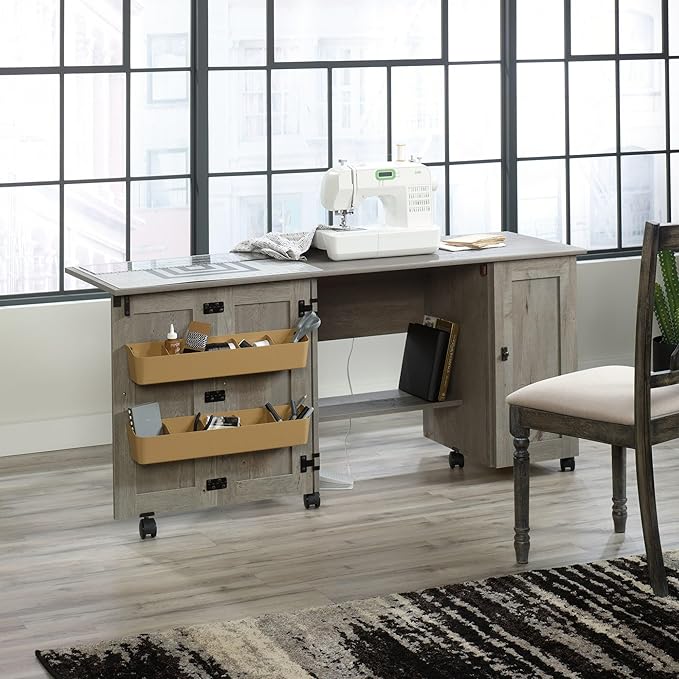 Sauder Craft Cart Storage Cabinet, Rolling Sewing Table