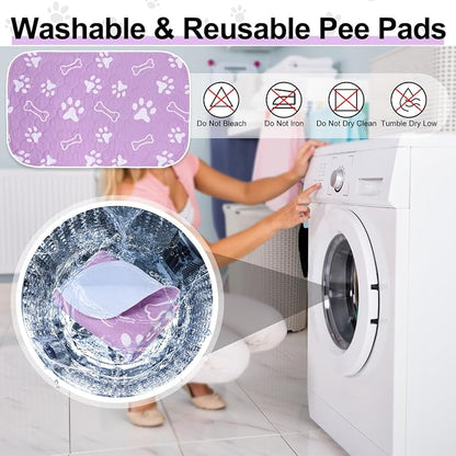 BEAUTYZOO 8 Pack Washable Pee Pads for Dogs,Reusable Puppy Pads 18x24 | Waterproof Super Absorbent,Non Slip and Leak-Proof Against Urine,Whelping Pads Mats for Puppy Potty Training,Playpen,Crate