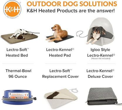 K&H Pet Products Thermal-Bowl Heated Water Bowl for Cats & Dogs Outside, Safety Listed Outdoor Heated Dog Dish for Pets, Automatic No Freeze, Anti Chew Cord - 96 Ounces Blue 25W | Outdoor Water Stays Unfrozen In Winter. Outdoor Heated Dog Dish for Pets...