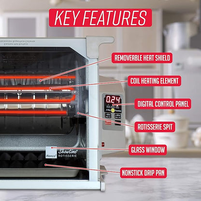 Ronco Digital Rotisserie Oven, Platinum Digital Design, Large Capacity
