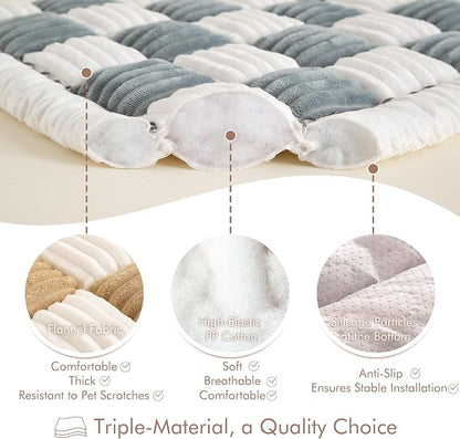 Couch Cover for Sofa, Sectional Couch Cover for Dogs, Sofa Cover Washable, Cushion Cover Blanket Pad Bed Mat for Pets, Fleece Furniture Protector, Camel, 27.6x70.9in