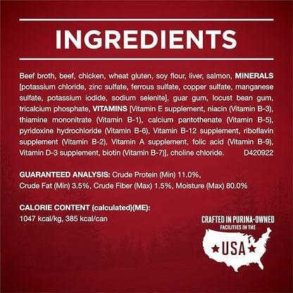 Purina ONE High Protein Wet Dog Food True Instinct Tender Cuts in Dog Food Gravy With Real Beef and Wild-Caught Salmon - (Pack of 12) 13 oz. Cans