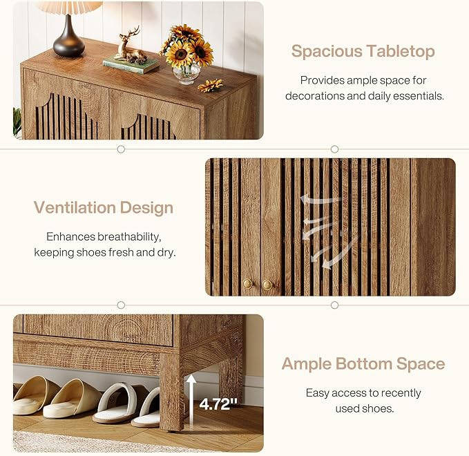 Tribesigns Shoe Cabinet with Doors, 5-Tier Shoe Storage Cabinet with Adjustable