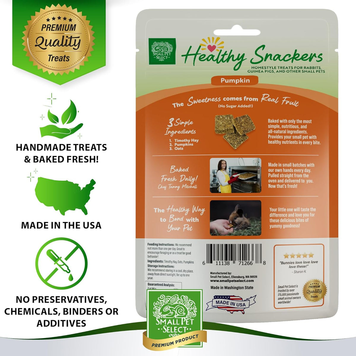 Small Pet Select - Healthy Snackers - Pumpkin