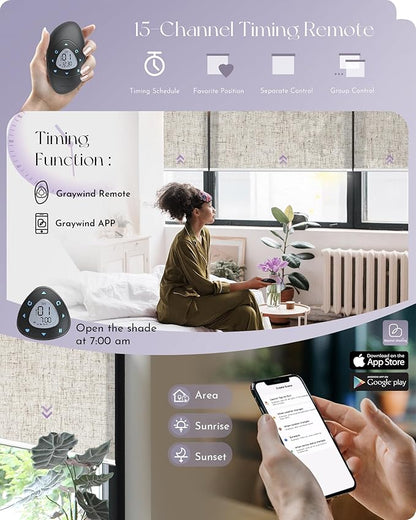 Graywind Motorized Light Filtering Shades Compatible