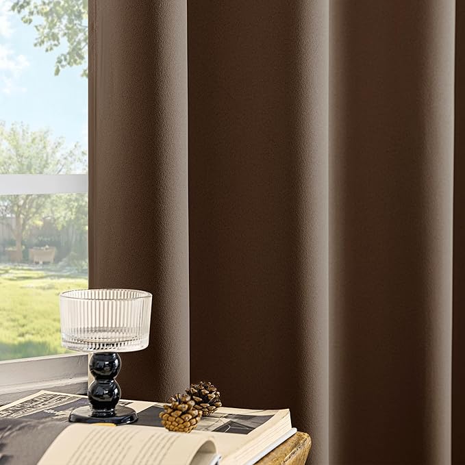 Beauoop 100% Blackout Curtains 84 Inch Long 2 Panels