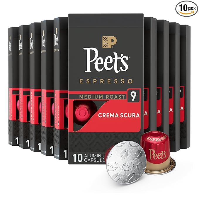 Peet's Coffee, Medium Roast Espresso Capsules, Compatible