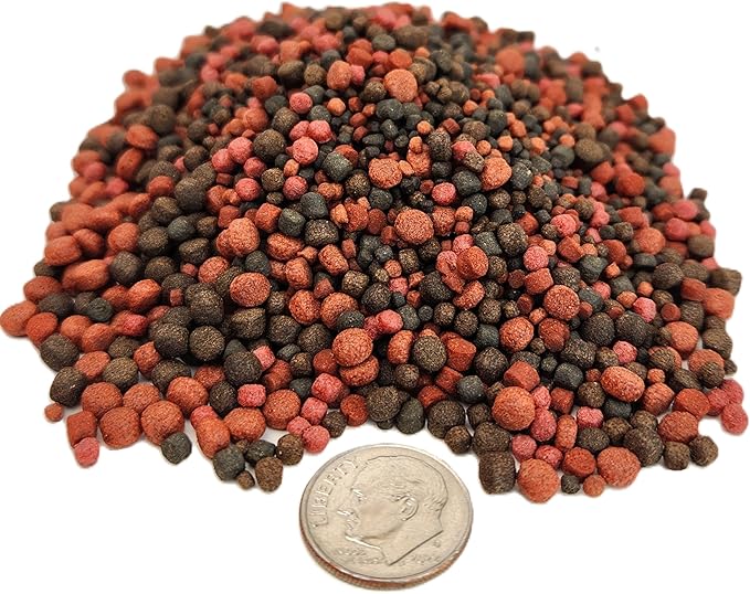 Aquatic Foods Inc. 12-Type Ultra Mix of 1mm, 2mm, 3mm Floating & Sinking California Blackworm and Intense Coloring Pellets for All Tropical Fish & Pond Fish...1/2-lb Bag