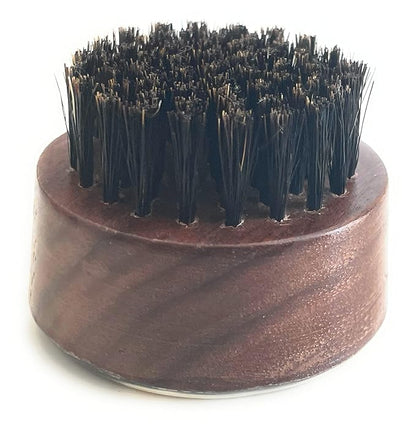 Premium Handmade Round Oxhorn Medium Stiff Natural Boar Bristle Men’s Travel Beard and Hair Care Brush